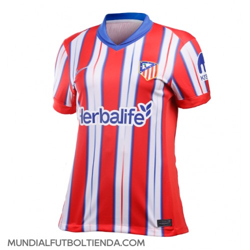 Camiseta Atletico Madrid Primera Equipación Replica 2024-25 para mujer mangas cortas